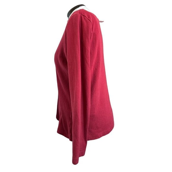 Croft & Barrow Tee Cranberry Women XL Cotton Round neck. Long sleeves - Picture 4 of 10